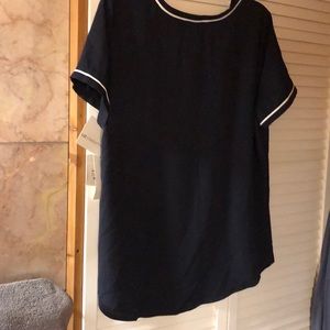 Liz Claiborne top, short sleeves, size L, Midnight blue Navy style, NWT.